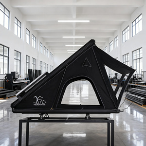 Outland — tente à <span class=keywords><strong>toit</strong></span> triangulaire en aluminium 4x4, Camping-car avec 2 pièces noir, porte-bagages, vélo - Product Image 1