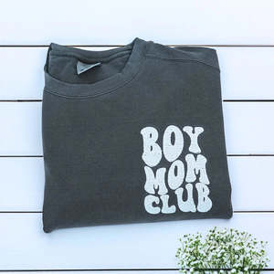Sudadera o camiseta tejida 3D Boy Mom Club de invierno y Otoño con nombres bordados para niños <span class=keywords><strong>en</strong></span> la parte delantera y logotipo de la manga - Product Image 6