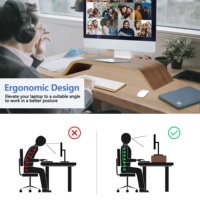 Support d'écran SAMDI en bambou résistant à la compression et à la flexion pour le bureau/la salle d'étude avec emballage personnalisé Modèle SD-003Ba