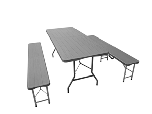 Mesas de banquete redondas y rectangulares de plástico plegables baratas Mesa plegable de 6 pies y 8 pies con diseño de ratán Mesa plegable de plástico - Product Image 2