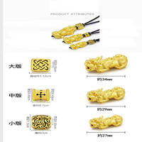 Pendentif Pixiu pour homme, porte-bonheur, nouveau collier en corde tressée plaqué or 999, perle de transfert pour femme, couple