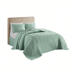 D0100HRI8JT Reversible <b>Bedspread</b> <b>Set</b> 100 Polyester Embroidered Geometric Pattern Coverlet for Bedding - Product Image 1