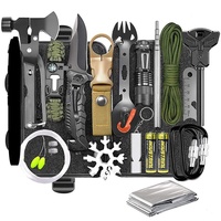 Johold Gifts for Men Gadget Trousse à outils tactique de premiers soins pour l'extérieur, équipement de survie et kit de flocon de neige 30 en 1