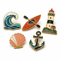 Broche en émail souple sur le thème de l'astronomie nautique, personnalisée, avec phare et télescope, pour l'aventure, cadeau, vente en gros