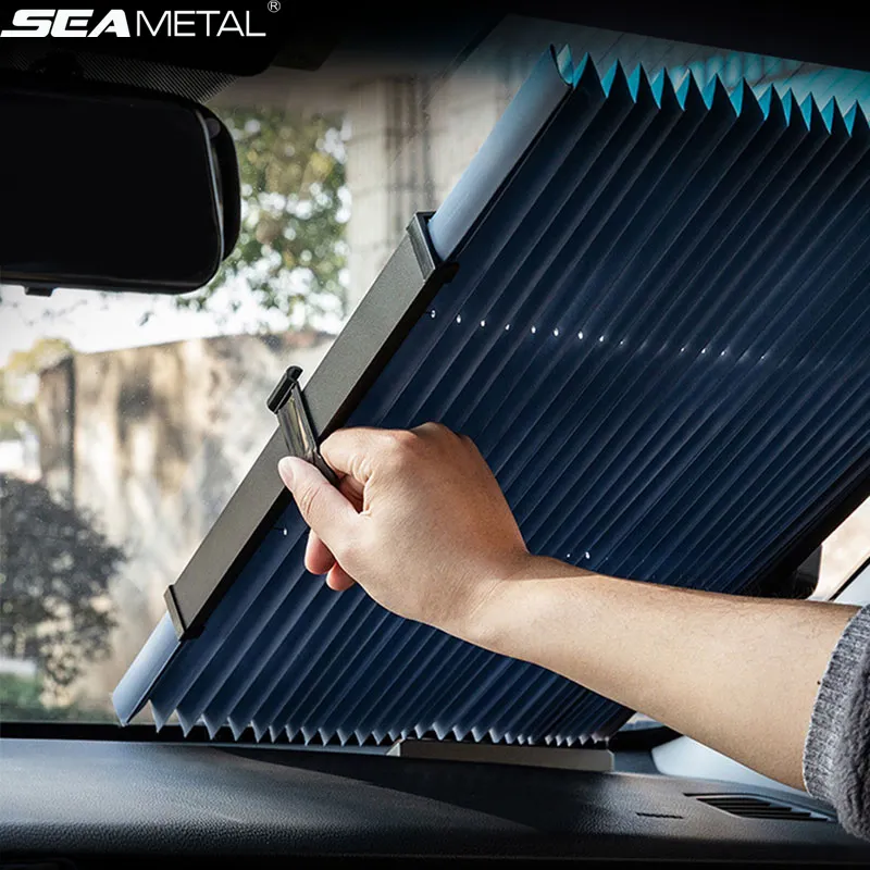 Universal 45cm 70cm Anti-glare UV Heat Insulation Car Sun Visor Retractable Car Window Sunshade Car Sunshade Accessories