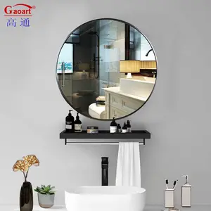 Ev dekor monte Oval asılı banyo cam fiyat gümüş büyük ucuz dikdörtgen kanca ile banyo için duvar aynası levha