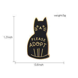 Schwarzer Katzen geist verachtet Gesten brosche Bitte nehmen Sie Cowboy-Abzeichen <span class=keywords><strong>Joker</strong></span>-Kragen brosche an - Product Image 5