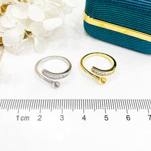 Support de bague en argent S925 avec perles rondes de 8-10 mm, accessoires de perles DIY, anneaux élégants 10471, bijoux en argent - Product Image 4