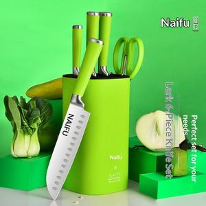 Juego <span class=keywords><strong>de</strong></span> Cuchillos <span class=keywords><strong>de</strong></span> Cocina Nai Fu Skylark <span class=keywords><strong>de</strong></span> 6 Piezas, <span class=keywords><strong>Serie</strong></span> 3Cr, Acero Inoxidable, para Cortar Huesos, Preparar Alimentos Complementarios para Bebés y Frutas - Product Image 2