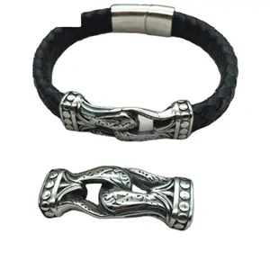 Hete Nieuwe Producten Diy Accessoires Sieraden Maken 12X6Mm Roestvrij Staal Charm Kralen Connectoren Voor Lederen Armbanden