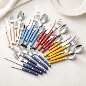 Juego de Cubiertos de Alta Calidad Estilo Bistro Francés, Cuchara, Tenedor, Cuchillo para Mantequilla, Mango Remachado de ABS, Acero Inoxidable 304 - Product Image 2