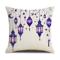 Housse de coussin Ramadan, décoration du Moyen-Orient, coussin lanterne en lin, résistant aux taches, décoration intérieure, coussins pour les fêtes islamiques