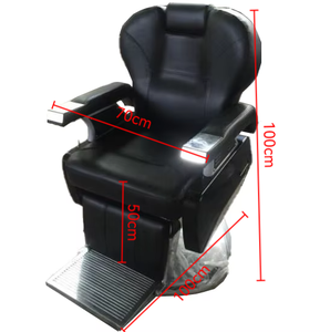 Fauteuil de Barbier Électrique Inclinable Antique avec Base en Acier Inoxydable, Massage Vibrant, Support Sèche-Cheveux, Réglable en Hauteur, Rotation à 360 Degrés - Product Image 4