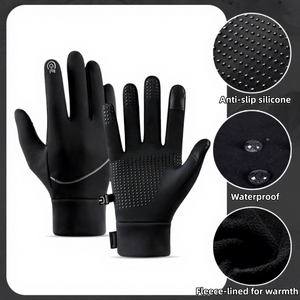 Gants de cyclisme pour hommes Sample Support, compatibles écran tactile, doublure polaire <span class=keywords><strong>hiver</strong></span>, résistants à l'eau, antidérapants pour la conduite et le cyclisme - Product Image 5