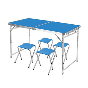 <span class=keywords><strong>Mesa</strong></span> de <span class=keywords><strong>Camping</strong></span> Plegable de Aleación de Aluminio de 4 Pies de Altura Ajustable con 4 <span class=keywords><strong>Sillas</strong></span>, <span class=keywords><strong>Mesa</strong></span> de Picnic Portátil Resistente al Agua - Product Image 2