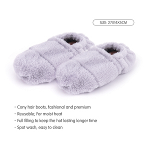 Pantofole <span class=keywords><strong>per</strong></span> Terapia del Calore a Microonde con Pelo Artificiale di Coniglio <span class=keywords><strong>per</strong></span> Riabilitazione e Trattamento con Perle di Fango - Product Image 5