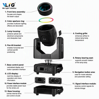 Projecteur LED à tête mobile personnalisé 295W avec flight case, indice de protection IP65, RGBW DMX512, en aluminium, pour DJ