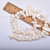 Perle Baroque blanche irrégulière en forme de plume d'eau douce naturelle pour accessoire de bijoux
