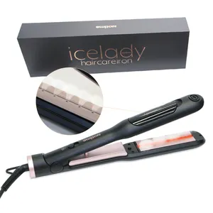 Steam & Infrared Hair Straightener And Curler 2 In 1 Wet And Dry Mini Hair Straightener