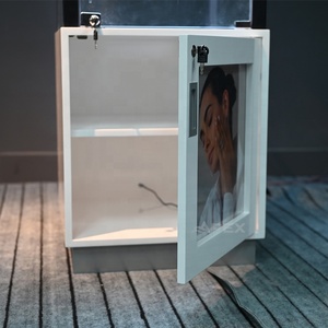 APEX Floor Standing <strong>Rotating</strong> Jewelry <strong>Display</strong> <strong>Stand</strong> with LED Strip Glass Metal &amp; Wood Construction Drawer OEM/ODM Service - Product Image 6