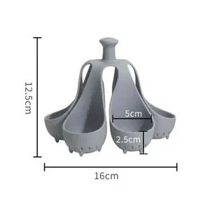 4/6 Holds <b>Silicone</b> Egg Beaters & Boiler Rack Freestanding Household Steamed Egg Tray Cooker Kitchen Portable Storage Gadget - Product Image 6