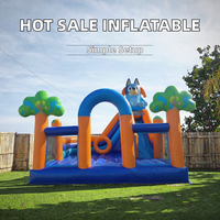 Vente flash : château gonflable Langko avec toboggan, en PVC, facile à installer, idéal pour la location lors de fêtes