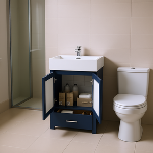 <b>Bathroom</b> Vanity 20 Inch Ceramic <b>Sink</b> Ample Storage Floor Standing Modern Design <b>Small</b> <b>Bathrooms</b> - Product Image 2