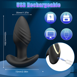 App Wireless <b>Remote</b> Black Peach Swinging Anal Plug Massager 9-Frequency Swing <b>Vibration</b> Unisex Backcourt 100% Waterproof - Product Image 4