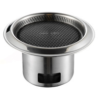 Barbecue au charbon de bois portable multifonctionnel en acier inoxydable 304/316, petit, anti-rouille, avec revêtement antiadhésif, pour le camping en plein air