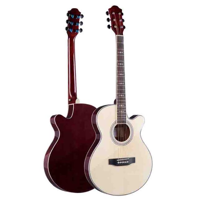 Direct Factory Wholesale Price Music 40 Inch Slim Acoustic Guitar Think Body Acoustic Guitarra Spruce Top Sapele Back