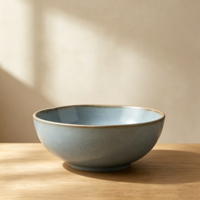 Service de table en céramique bleu style nordique, 18 pièces, assiettes et bols en grès durable à bord irrégulier, pour mariage et maison