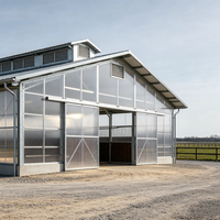 Structure en acier galvanisé à chaud, écurie moderne pour chevaux, hangar équestre préfabriqué, poulailler, résistant au vent et à la neige
