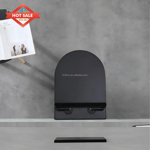 Modern Black Dual Flush Bathroom Wall Mounted One Piece Ceramic Toilet with Slow Closing Seat Cover - Product Image 1