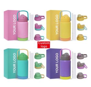 Nueva Botella de Agua Infantil de Acero Inoxidable de Doble Pared de 12 oz con Logotipo Personalizado, para la Escuela, con Tapa y Pajita, 2023 - Product Image 1