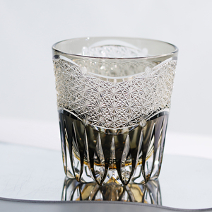 Copo de Uísque de Cristal Cinza com 24% de Chumbo, 330 ml, Edo Kiriko, Estilo Old Fashioned, Utensílio de Bar para Coquetéis, Presente - Product Image 2