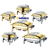 Dubai Cheap Price Oblong Chaffing Dishes Buffet Gold De Lux Servant Dish Chafing Dish For Catering