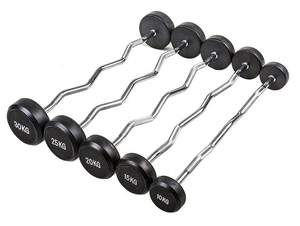 Haltérophilie à tête ronde en caoutchouc fixe, barre d'haltérophilie facile à boucler - Product Image 3