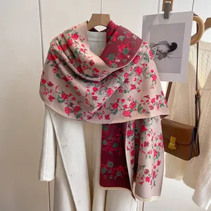 Korean Autumn And Winter New Printed Warm Scarf Women's Cashmere Dual-use Air Conditioning Shawl Scarfs For Women Stylish