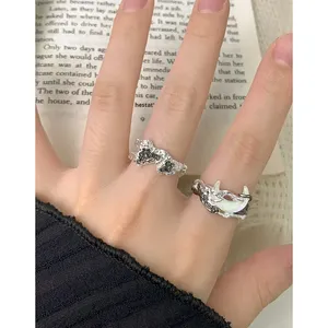 Mei lungo JZ600 gioielli in argento di fascia alta minimalista S925 placcato sole luna stella anello in argento puro zircone di fabbrica di nicchia di colore - Product Image 4