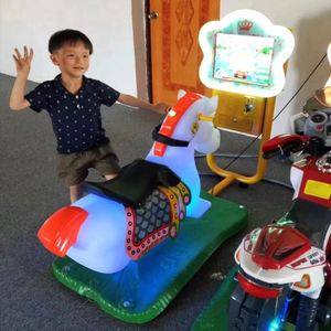 Machine de jeu d'arcade à monnayeur la plus populaire : Cheval de course 3D à bascule, console de jeu de luxe pour enfants - Product Image 4