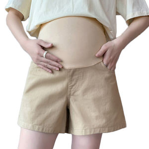 Mujeres embarazadas lavar pantalones cortos de mezclilla verano suelto ajuste Abdominal apoyo Casual maternidad ecológico transpirable cintura elástica mamá - Product Image 1