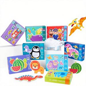 8 modèles de puzzles en bois de grande taille, 33 pièces, animaux de dessin animé, véhicules, personnages, éveil éducatif pour enfants - Product Image 2