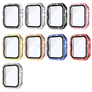 Bling étui pour <span class=keywords><strong>Apple</strong></span> <span class=keywords><strong>Watch</strong></span> série 10 9 8 <span class=keywords><strong>7</strong></span> protecteur d'écran 46mm 42mm paillettes diamant strass pare-chocs verre visage couverture <span class=keywords><strong>45</strong></span> <span class=keywords><strong>mm</strong></span> - Product Image 2