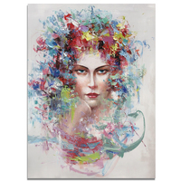 Moderne Décoration Murale Peintures De Mode Fille Art Peinture Wrap Sur Toile Pour Hôtel Projet