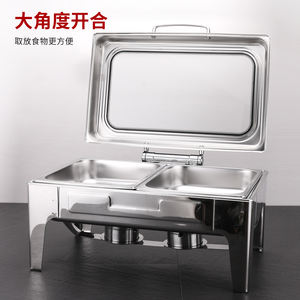 เตาบุฟเฟ่ต์สแตนเลสสีโรสโกลด์9L พร้อมฝาครอบไฮดรอลิกที่ทันสมัยสำหรับโรงแรมและร้านอาหาร - Product Image 5