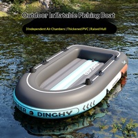 Kayak gonflable en PVC épaissi, bateau d'assaut, bateau de pêche dédié, 4m, deux personnes, plage, rivières