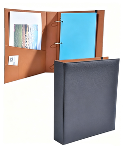 Customize High Quality Fuxi FX-24 PU Leather Ring Binder / 3 Ring Binder / Embossed <b>A4</b> File <b>Folder</b> with UV Printing - Product Image 1