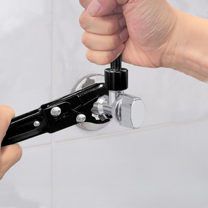 Clé à molette industrielle double extrémité, en acier à haute teneur en carbone, à mâchoires dentelées, outil de plomberie et d'automobile impérial - Product Image 4
