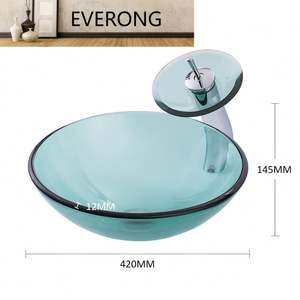 <span class=keywords><strong>Lavabo</strong></span> de vidrio de color <span class=keywords><strong>verde</strong></span> transparente EV1002 - Product Image 6