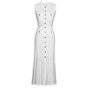 OUDINA <span class=keywords><strong>Abito</strong></span> Lungo Estivo da Donna <span class=keywords><strong>in</strong></span> <span class=keywords><strong>Maglia</strong></span>, Elegante e Casual, Senza Maniche con Pieghe, Produzione all'Ingrosso - Product Image 5
